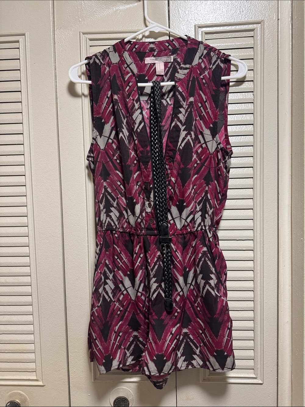 FOREVER21 Burgundy romper W/ Belt Included